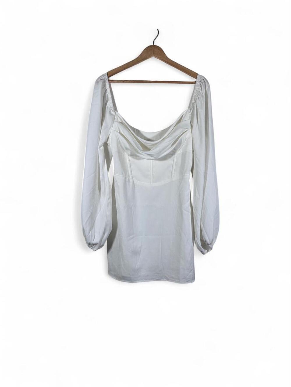 Princess Polly Lillie Long Sleeve Mini Dress White US 10 NWT